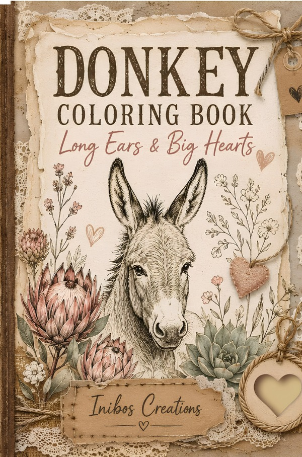 Donkey Coloring Book cover